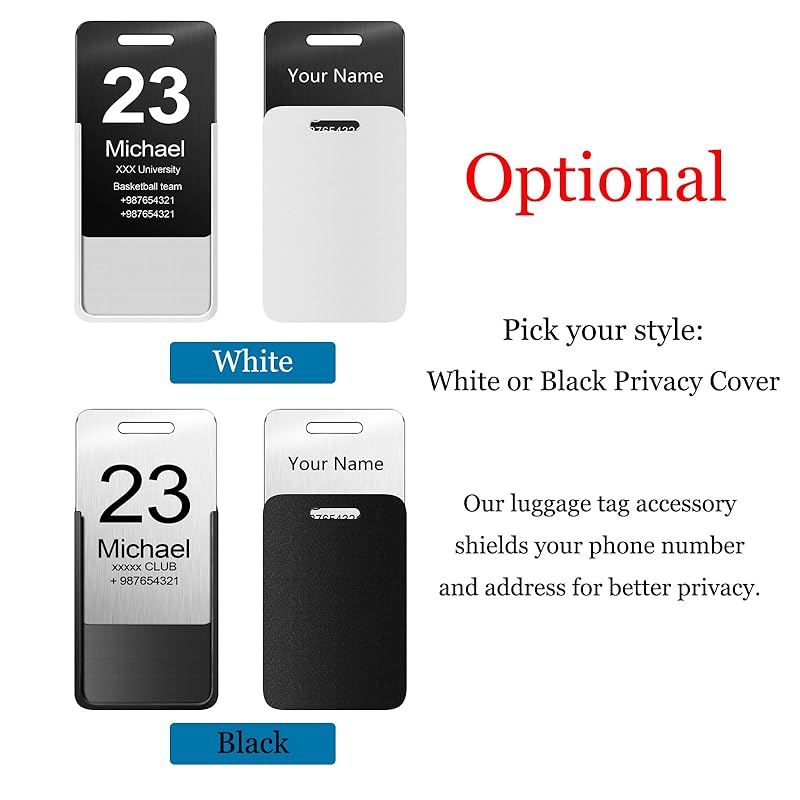 Stainless Steel Personalized Luggage Tags for Suitcases - Custom Name ID Travel Tags for Luggage, Backpacks and Bags - Metal Travel Essentials Accessories for Kids, Women and Men - Bulk Set (4 Pack)