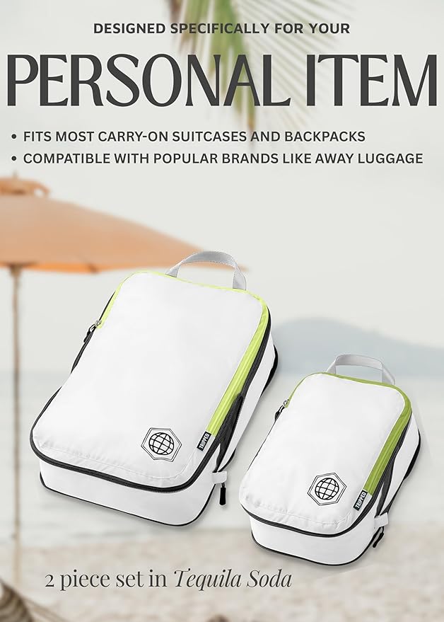 Compression Packing Cubes Set for Travel - Lightweight, Durable Clothes Organizer for Carry-On Luggage and Suitcases by TRIPPED Travel Gear