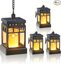 KOOPER Solar Lanterns Outdoor Waterproof, 2 Modes Hanging Solar Lantern with LED Realistic Flickering Flameless Candle, Candles Lanterns Lights Decorative for Outside Hanging Patio Yard Table Tree