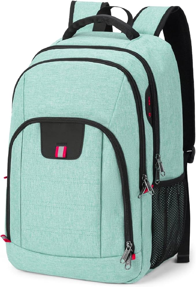Travel Laptop Backpack, Anti Theft Backpack for Men and Women with USB Charging Port Business Computer Backpack Bag (Green, 15.6 Inch)