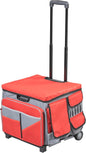 Mobile Utility Cart with Storage Organizer Bag, Rolling Cart, Red/Grey