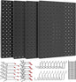 Ultrawall Metal Peg Board Panels with Hooks, Pegboard Wall Tool Organizer for Garage, 74pcs Peg Board with Accessories, 16"X12"