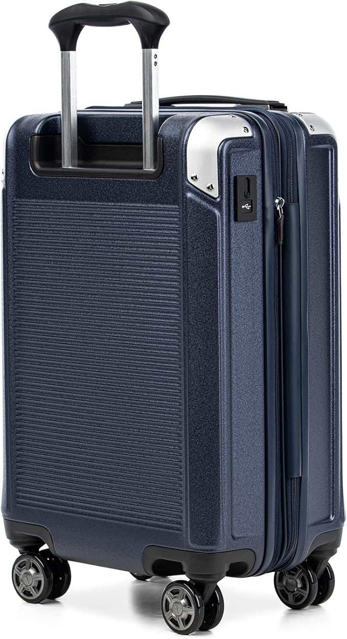 Travelpro Platinum Elite Hardside Expandable Carry on Luggage, 8 Wheel Spinner, TSA Lock, Hard Shell Polycarbonate Suitcase, True Navy Blue, Carry on 21-Inch