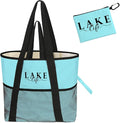 Sandproof Beach Bag with Zipper - 8-Pocket Waterproof Tote for Women & Family | Foldable Travel Swim Bag (Gift-Ready)