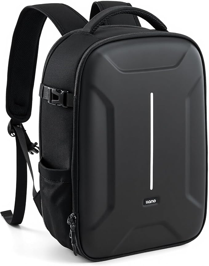 llano 22L Large Hardshell Camera Backpack Case, Camera Bags for Photographers Compatible with DSLR and Mirrorless Cameras,for Sony Canon Nikon Fujifilm with Laptop Compartment,Travel and Outdoor
