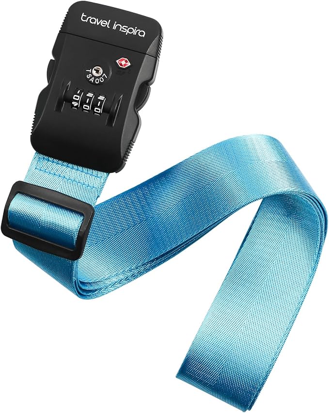 Travel Inspira Luggage Straps for Suitcases with TSA Lock, Protect Your Luggage Anti-Burst, High Visibility Color, Easy to Identify Luggage Adjustable Heavy Duty Belt for 20-32 Inch Suitcases