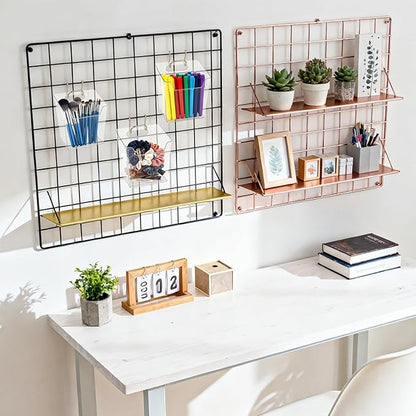 Klmnop 6 Pack Large Grid Wall Bins with Hooks, Clear Gridwall Cups Storage & Organizer for Wall Grid Panels, Garage, Kitchen, Office Tools Shelves Accessories(Clear)