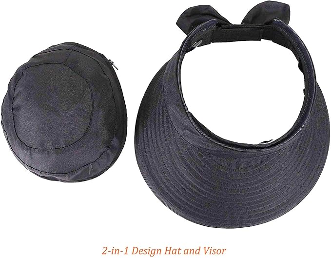HINDAWI Sun Hats for Women with UV Protection Wide Brim Sun Hat Visor Summer Beach Outdoor Foldable Womens Cap