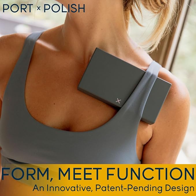 PORT X POLISH Designer Weekly Pill Box Organizer (Single 1X Daily, Charcoal Gray) | Compact, Stylish 7-Day Vitamin Supplement Case | Cute Portable Mini Travel Medicine Carrier | BPA-Free Pillbox Caddy