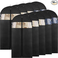 50" Black Garment Bag, Mens Suit Bags for Closet Storage and Travel, Garment Bags for Hanging Clothes, Suit Cover Bags with Zipper for Coats, Dresses, Shirts, 10 Packs