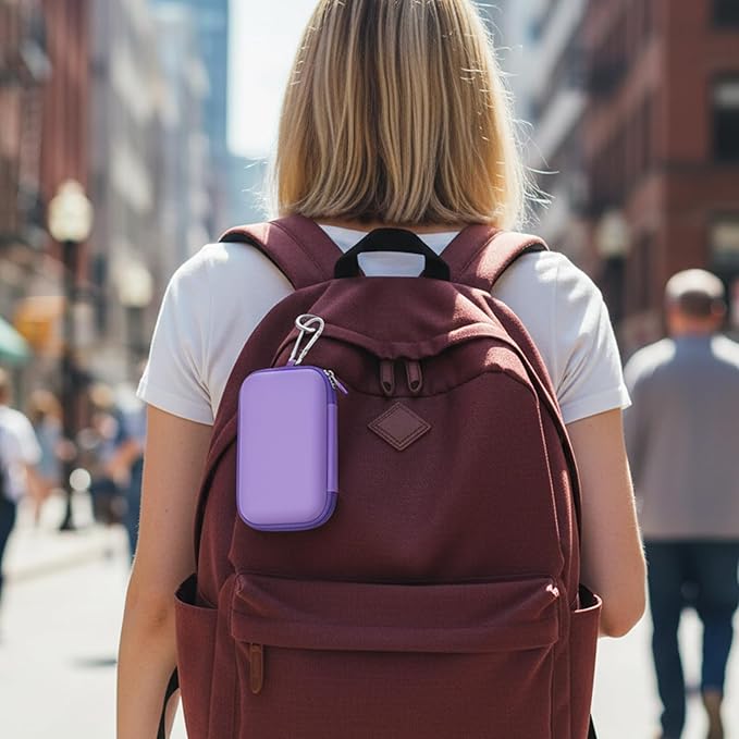 USB Flash Drive Case, SD Card Holder Compatible with Thumb Drive, Memory Cards, SDXC SDHC Storage Bag, Electronic Accessories Organizer for SanDisk for Samsung for Inland (Purple)