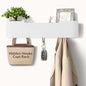 Coat Rack Wall Mount with Hidden Hooks Modern Key Holder Wood Entryway Hook with Shelf for Bedroom Kitchen Hallway Bathroom Designed for Hanging Coats Hats Bags Towels Dog Leashe(White,4 Hooks)