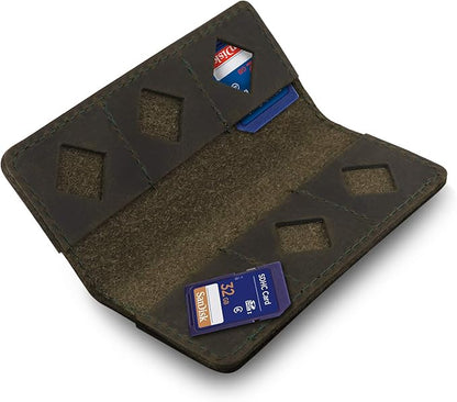 MegaGear Leather SD Card Holder with 12 Card Slots