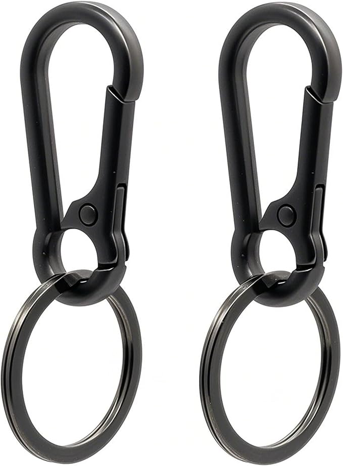 Keychain Keyring Set for Men Women Classic Metal Home Car Key Holder Organizer Portable Carabiner Clip Accessories 2PCS