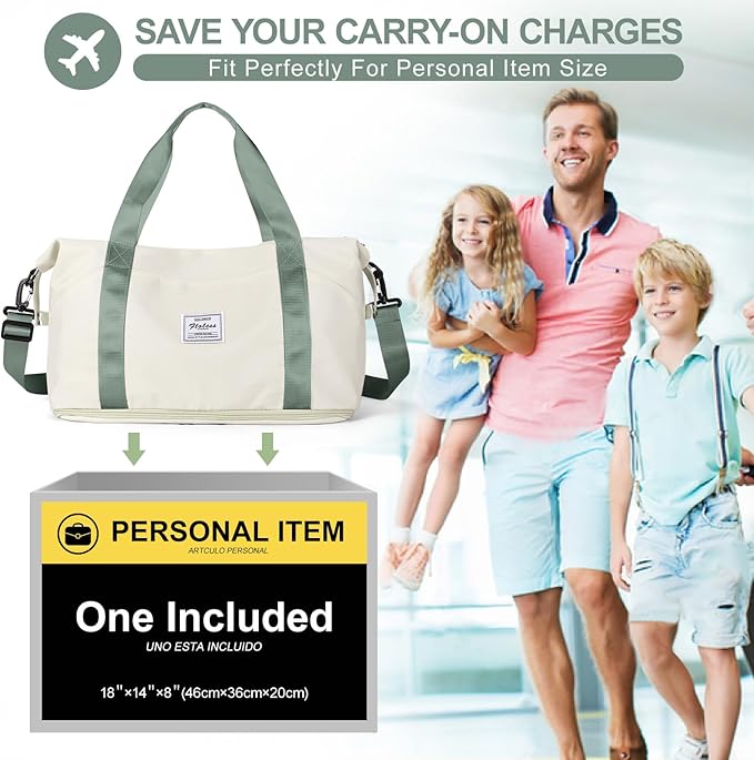 Travel Duffel Bag, Sports Tote Gym Bag, Shoulder Weekender Overnight Bag for Women
