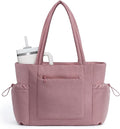ECOHUB Tote Bag for Women, Work Tote Bags with Laptop Compartment, Large Corduroy Tote Bag with Stanley Cup Holder