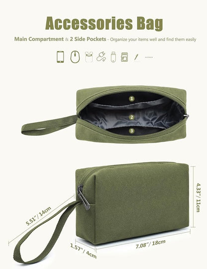 HYZUO 15 Inch Laptop Sleeve Case with Stand Feature for MacBook Air 15 M4 A3241 M3 A3114 M2 A2941 2025-2023, MacBook Pro 15, 15" Surface Laptop 7/6/5/4/3, with Carrying Pouch, Olive Green