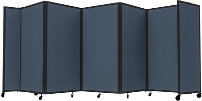 Versare Room Divider 360 Portable Wall Partition | Folding Panels | Large Freestanding Divider | Locking Wheels | Temporary Room Separator
