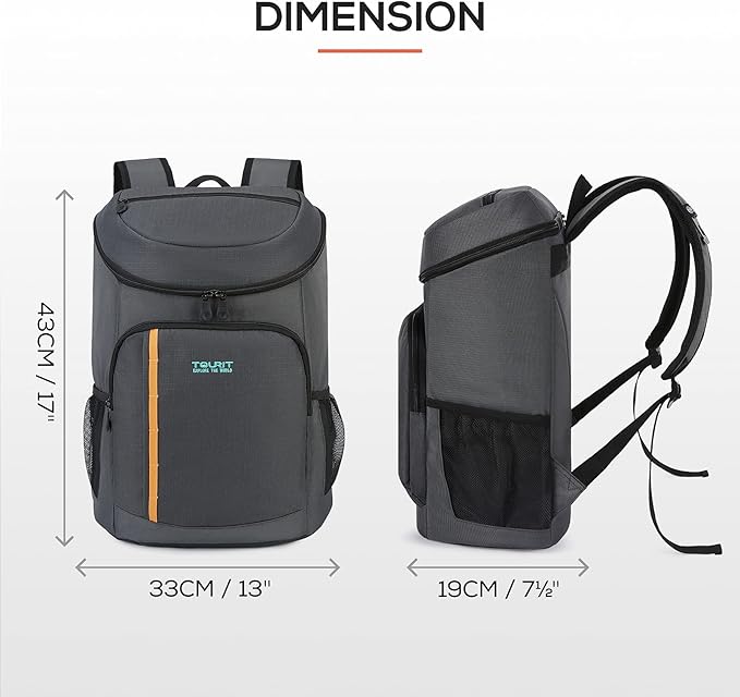 TOURIT Cooler Backpack 30 Cans Lightweight Insulated Backpack Cooler Leak-Proof for Men and Women