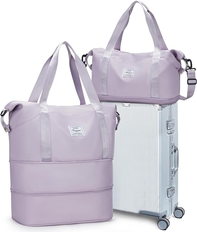 Travel Duffel Bag, Sports Tote Gym Bag, Shoulder Weekender Overnight Bag for Women