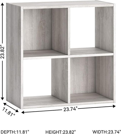 Signature Design by Ashley Paxberry Coastal 4 Cube Storage Organizer or Bookcase, Whitewash