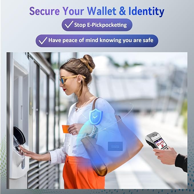 5Pack RFID Blocking Card,Contactless NFC Debit Credit Card Passport Protector blocker,One RFID Card Protects Entire Wallet, without adding bulk Black
