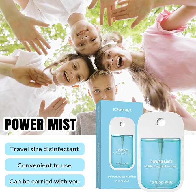 Power Mist Hydrating Hand Sanitizer Spray, Portable Travel-Size Hand Sanitizer Spray, 500-Sprays Each，Suitable for Both Adults and Children (3PCS)