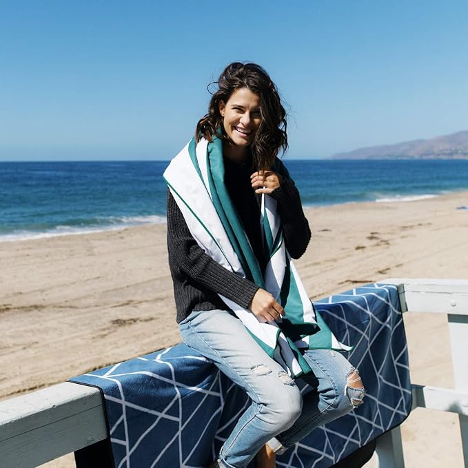 Laguna Beach Textile Co. Recycled Microfiber Quick Dry Beach Towel - Juniper Green