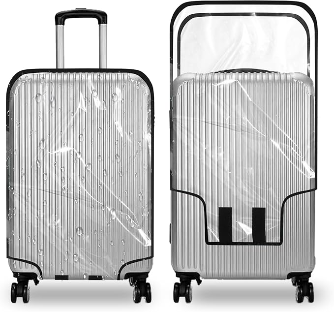 Clear PVC Luggage Cover, Waterproof Dustproof Anti-Scratch Suitcase Protector, Fits Wheeled Suitcases 18" 22" 24" 26" 28" 30" - Thicken Baggage Cover Case（26”）