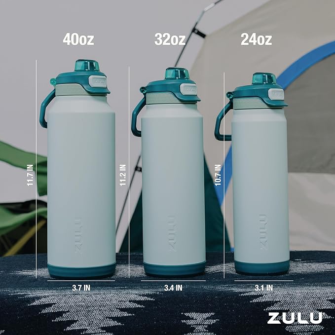 ZULU Powerfill Pro 32oz Stainless Steel Water Bottle with Quick Fill Lid, Triple Walled Vacuum Insulated Metal, Leak Proof Locking Lid, Sip and Chug, Reusable BPA Free, Amethyst