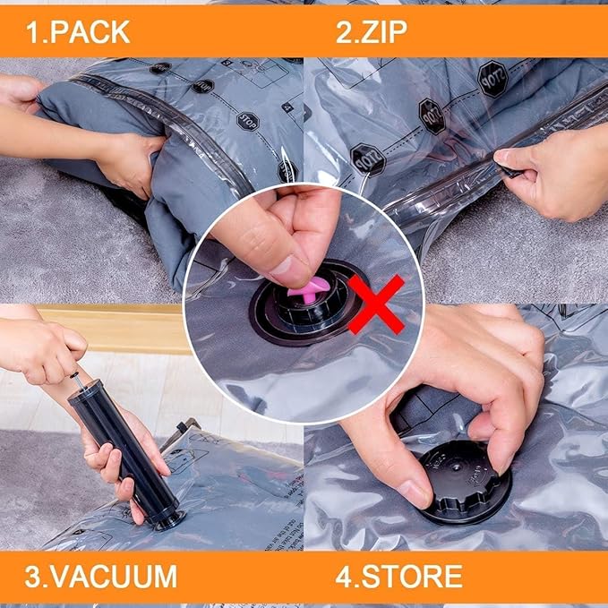 10 Medimu Vacuum Storage Bags with Electric Pump, Plastic Packaging Bags,Space Saver Sealer Compression Bags for Blankets, Comforters, Pillows, Clothes Storage