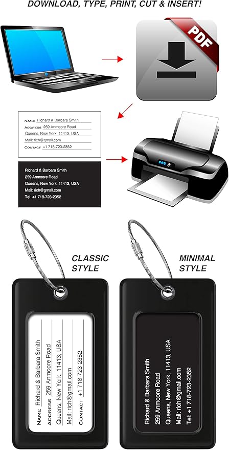 Luggage Tags TUFFTAAG, Business Card Holder, Suitcase Labels, Travel Accessories