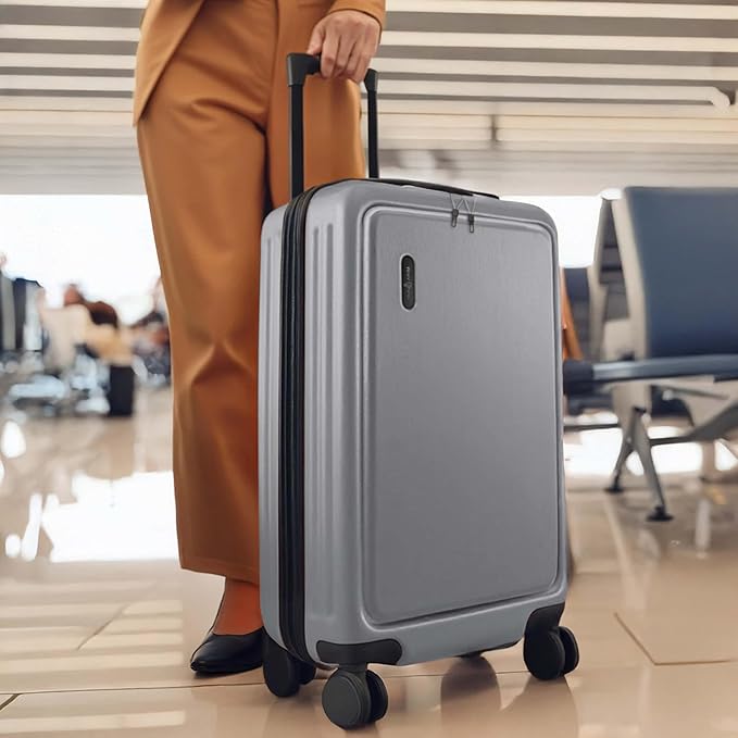 24 Inch Luggage with Spinner Wheels, Hard Shell Suitcase with TSA Locks for Luggage, Travel Large Suitcase, Expandable Hard Shell Suitcases, Grey