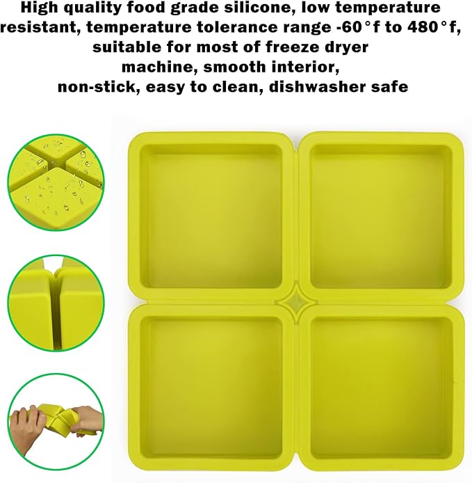 Freeze Dryer Tray Dividers Silicone - Square Freeze Dryer Accessories for Dairy, Eggs, Ice Cream, Paste Food