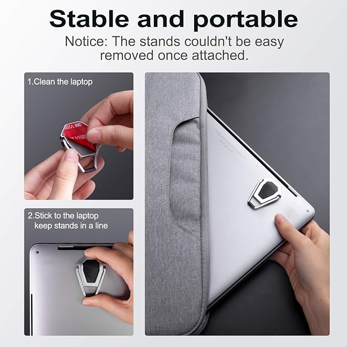 Laptop Stand for Desk, Portable Anti-Slip Keyboard Riser, Zinc Alloy Keyboard Stands, Computer Stand Compatible with MacBook Air/Pro, 10-15.6 Inches Laptops and Keyboards (Sliver)