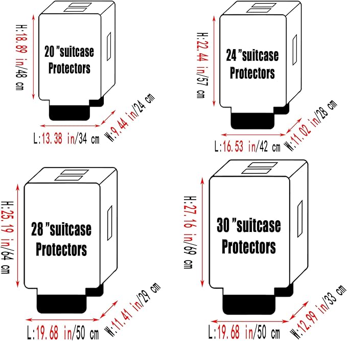 20 Inch Clear PVC Luggage Cover, 0.2mm Thick Lightweight Waterproof, Dustproof, Anti-Scratch Suitcase Cover, Luggage Covers for Suitcase TSA Approved, Fits 19"-20" Wheeled Luggage