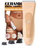 LADYSPOT™ Finishing Trimmers, Electric Shaver for Women, Hair Trimmer for Womens, Shaving & Grooming Sets Kit with 3 Guard and Replaceable Ceramic Blade Heads, Waterproof Wet/Dry(Orange)