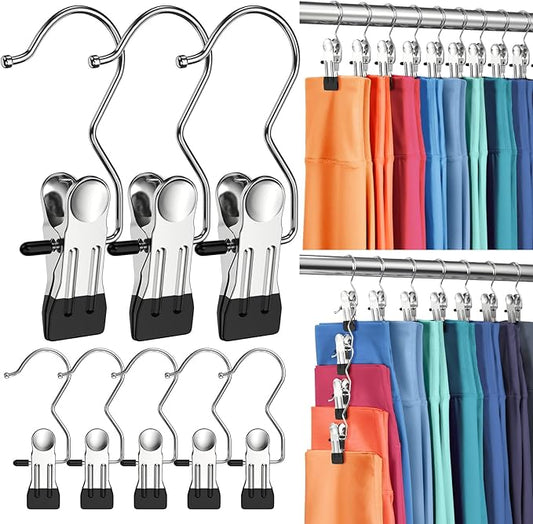 30 Pack Pants Hangers with Clip,Legging Organizer for Closet Hanging, Space Saving Yoga Pants Hangers Clip Hangers Closet Organization,Closet Organizers and Storage for Jeans,Shorts,Skirts,Hats