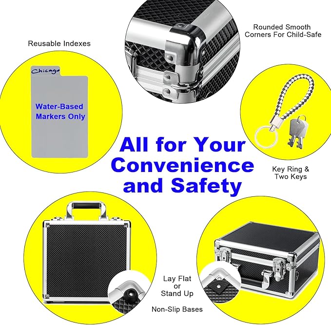 Multi color Card Storage Hard Case, Sports Card Collection Boxes,Trading Cards Cabinet, Card Holder, Toploader Box (Black, Medium)