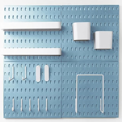 22"x22" Pegboard Combination Kit Wall Organizer Kit - 4 Panels & 14 Hooks for Kitchen, Bedroom, Office, Bathroom Storage