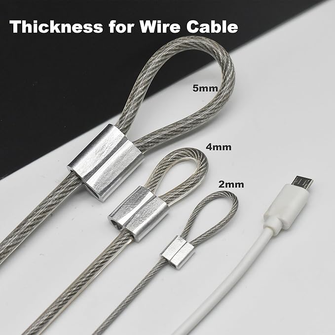 10 Pcs 5mm Wire 12 inch Vinyl Coated Stainless Steel Cable with Loops Short Wire Rope Lanyard Lock Security Chain Link for Outdoor Gates, Clear(5mm x 12 inch)