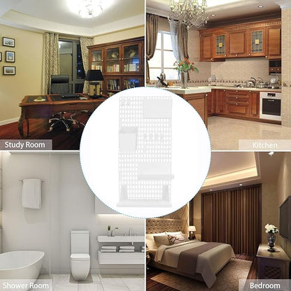 Wall Pegboard Storage Shelf White Plastic Organizer Rack for Hanging Wall Storage DIY Combination Holder for Keys Towels Toothbrushes Mini Pots