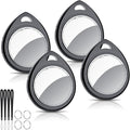 Air Tracker Tags-4 Pack, 5.3 Bluetooth Tracker Work with Apple Find My (iOS Only), 100dB Sound, Smart Tag with Keychain/Lanyard, Item Finder for Luggage/Key/Suitcase, Replaceable Battery, Black.