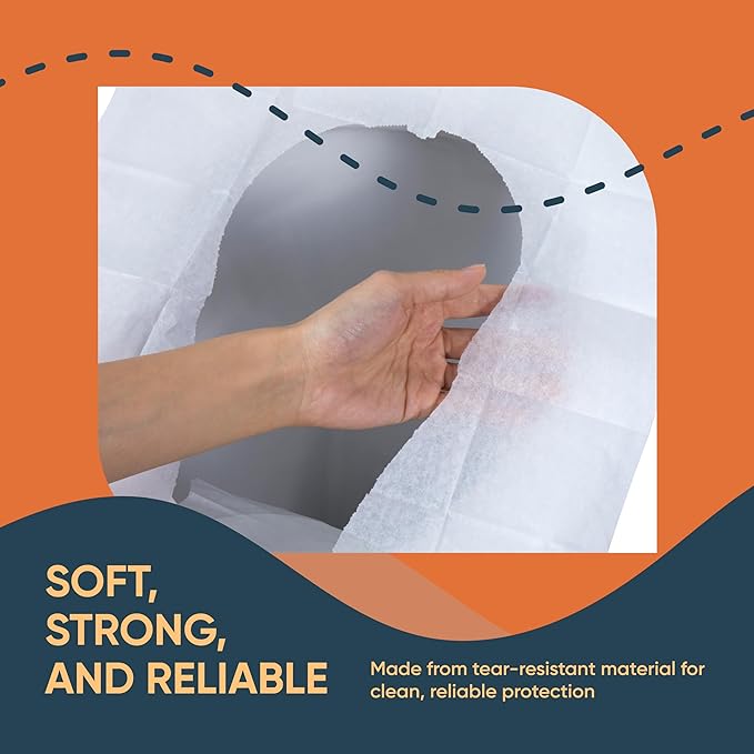 Disposable Toilet Seat Covers Pack of 50 XLarge Flushable Paper Travel Toilet Seat Covers for Adults and Potty Training, Premium Toilet Seat Liners for Public Restrooms