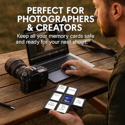 Acuvar 36 Slot SD/SDHC Memory Card Hard Plastic Case – Durable ABS Portable SD Card Storage Box Organizer, Protective Hard Shell SD Card Carrying Case for Photographers, Anti-Shock & Waterproof