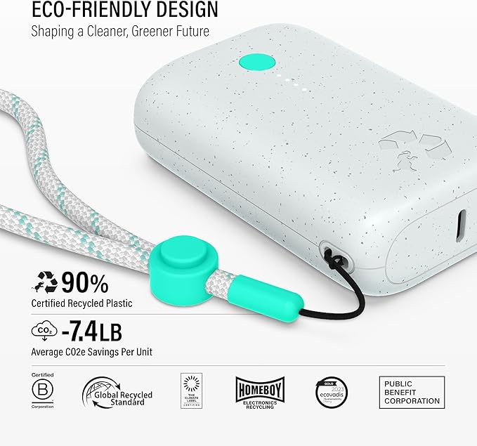 Nimble Champ Portable Charger, 10,000mAh Power Bank Fast Charging, 20W Dual USB-C Battery Pack with Cable, Travel Essential Power Bank for iPhone Laptops Galaxy Tablet Pixel iPad Macbook Kindle Airpod