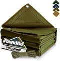 FoundGo Canvas Tarp 6x8ft Heavy Duty Waterproof Tarps with Grommets, UV Resistant, 22 Mil Tarpaulin,14 oz Durable Cloth Covers for Car, Roof, Boat, Camp, Canopy, Woodpile with Ropes-Moss