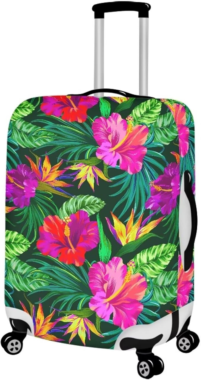 Tropical Floral Leaf Print Suitcase Cover Womens Travel Luggage Protector Cover Suitcase Baggage Decoraitve Covers for 30-32 inches