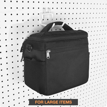 G.CORE 24-Pack Pegboard Hooks, 2" 4" Peg Board Tool Utility Hangers Fit 1/4" Pegboards, Heavy Duty Metal Shelving Brackets, Wall Organizers and Storage for Craft Room Garage Workbench Office (White)