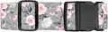 Luggage Straps for Suitcases Travel Belt Accessories, Cute Suitcase Strap, Adjustable Luggage Belt Strap, Heavy Duty with Quick-Release Buckle Luggage Strap Grey Pink Roses